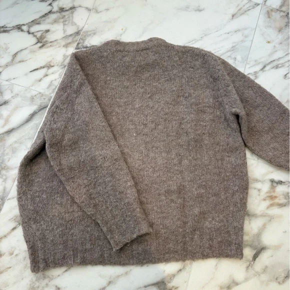 OAK + FORT Brown Crew Neck Sweater - Picture 5 of 10